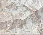 Map of glaciers of Mount Gongga Map of glaciers of Mount Gongga
