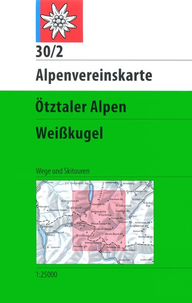 30/2 Ötztaler Alpen. WeiBkugel (Wege und Skitouren)