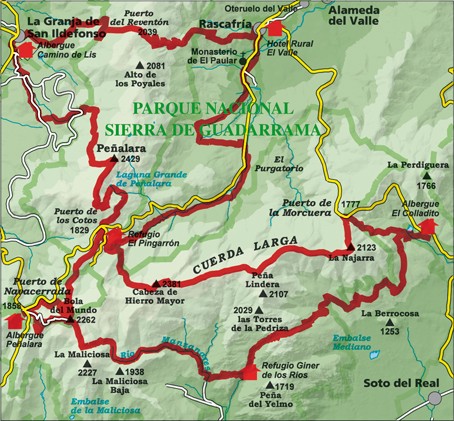 Librer a Desnivel Mapa Alta Ruta Del Guadarrama Zona Espa a 