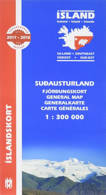 Island. Iceland. Southeast. Sudausturland, Fjördungskort