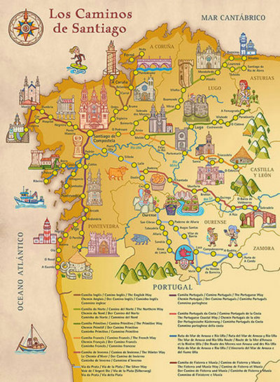 POSTER LOS CAMINOS DE SANTIAGO