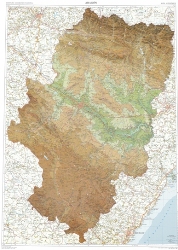 Mapa en relieve de Aragón