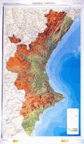 Mapa en relieve de la Comunidad Valenciana