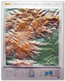 Mapa en relieve del Parque Natural del Lago de Sanabria