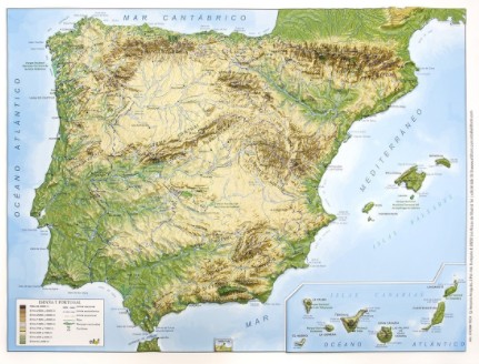 Mapa en relieve de España