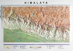 Mapa en relieve Cordillera del Himalaya