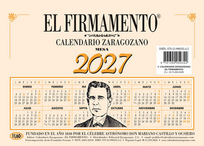 Calendario zaragozano - 2027 (de mesa)