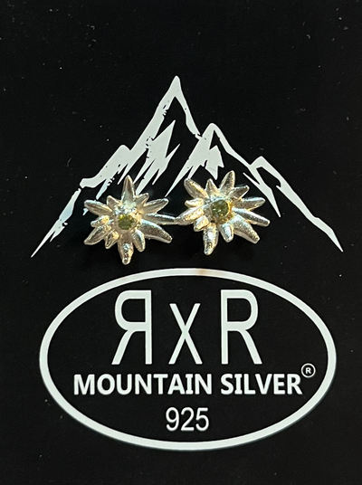 Pendientes flor edelweiss medianos (con piedra)