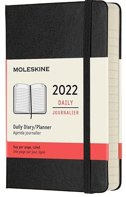 2022 Agenda Moleskine 12 meses diaria tapa negra