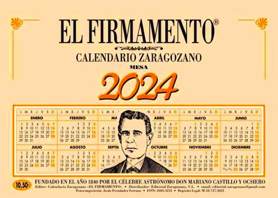 El Firmamento. Calendario zaragozano de mesa 2024