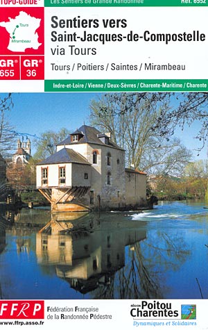 Sentiers vers Saint-Jacques-de-Compostelle. Tour-Mirambeaus. Via Tour