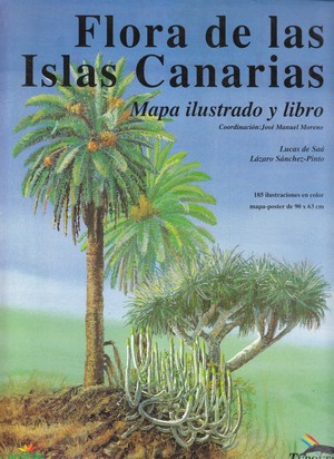 Flora de las Islas Canarias.  Mapa ilustrado y libro 