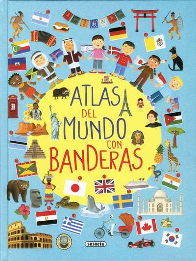 Atlas del mundo con banderas